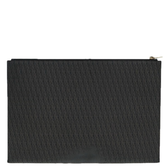 SAINT LAURENT Clutch Bag PVC Dark Brown Gold Auth bs16997 - Picture 2 of 16